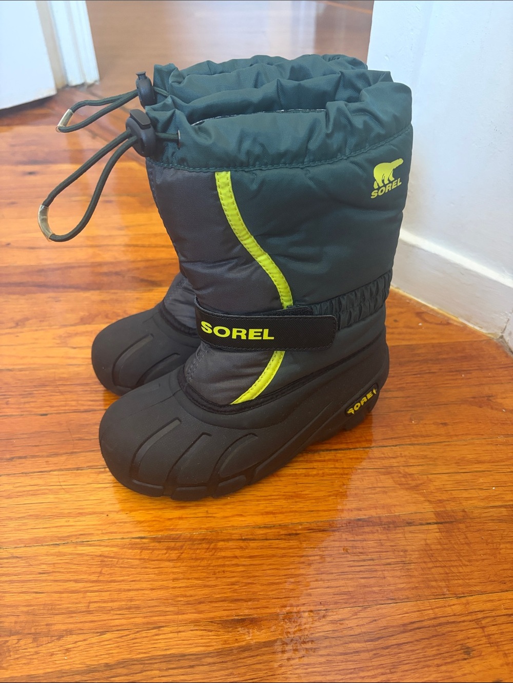 Sorel Kids Black & Neon Green Winter Boots